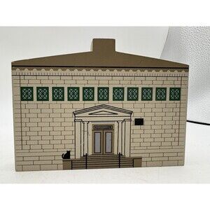 Cat’s Meow Franklin Public Library 1993 Wood Shelf Sitter 5.5 x 4.5